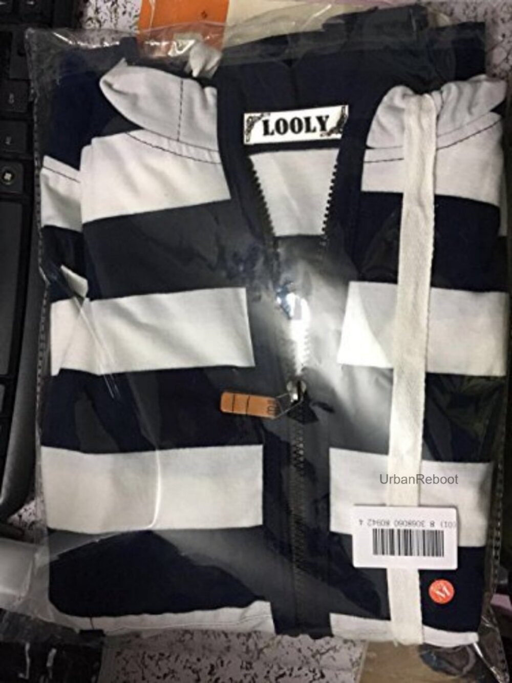 Womens Striped Hooded Zip Up Casual Jacket Spring Lightweight - Picture 3 of 3